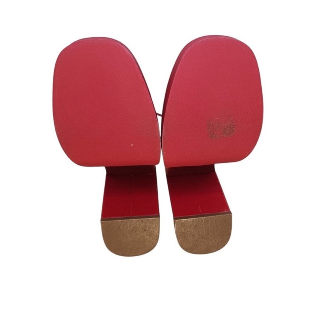 Steve Madden Twice Patent Red Platform Mary Jane Block Heels Double strap 9m - Picture 6 of 16